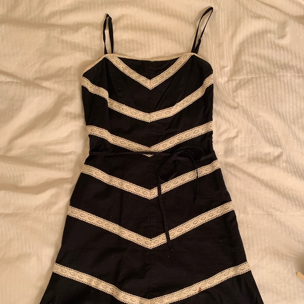 BCBGMaxAzria Black sundress with cream lace detail